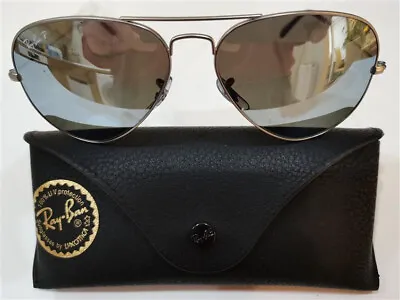 £89.95 • Buy New Boxed Ray-ban Italy Rb3025 Aviator Matte Silver Grey Mirror Polarized 58[]14
