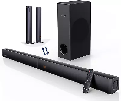 180W Sound Bar 2 In 1 Detachable For TV 2.1CH With Subwoofer Bluetooth 37 Inch • $237.86