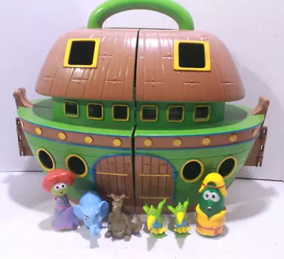 Veggie Tales Green Noah’s Ark W/ Figures Big Idea Playset Toy 2014 Larry Petunia • $39.99