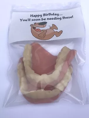 Birthday Retirement Novelty Funny Joke Gift Jelly Gummy Dentures False Teeth • £5.25