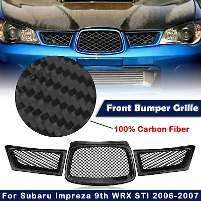 $96.20 • Buy Front Bumper Grill Grille Mesh Cover For Subaru Impreza 9th WRX STI 2006-2007