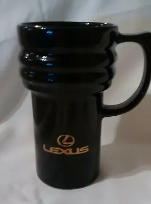 90's Lexus OEM Coffee Mug Cup Black And Gold Toyota Travel Cup Holder Friendly  • $28.99