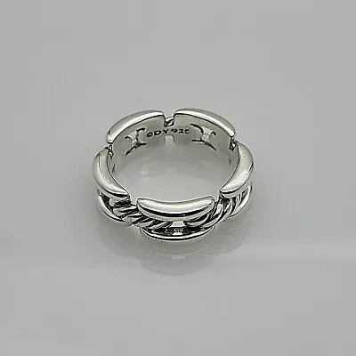 David Yurman Wellesley Collection 7mm Sterling Silver Chain Link Ring Size 11 • $139