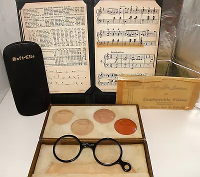 Rare Set Vtg Soft-lite B&l Absorption Test Lenses W/eye Reading Card Complete • $85