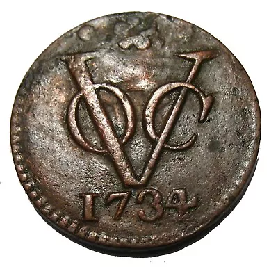 Old Colonial Coins 1734 Highgrade Copper VOC 1 DUIT • $49.95