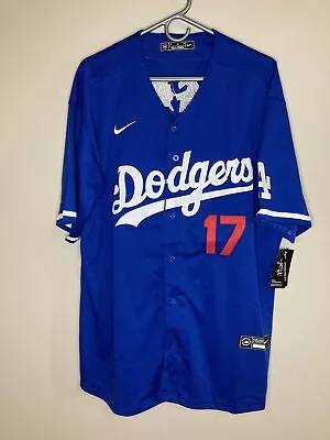 Shohei Ohtani #17 Stitched Blue Kanji Japanese Los Angeles Dodgers Jersey XL • $50