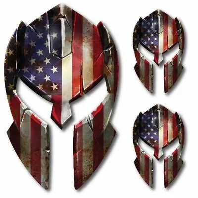 3 Pack Molon Labe Helmet American USA Flag Vinyl Decal Bumper Sticker Car Truck • $7.56