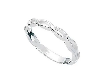 925 Solid Sterling Silver Open Twist Infinity Ring Finger Or Thumb Sizes I To R • $16.10