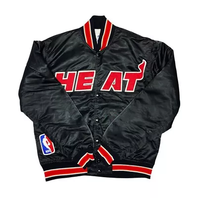 Vtg Rare Nba Miami Heat Starter Satin Jacket Mens Large • $475