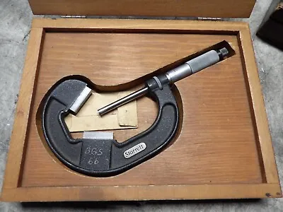 $175 • Buy Starrett  No 483 1 -2  V Anvil Micrometer With Box Flat Spindle And Carbide Pads