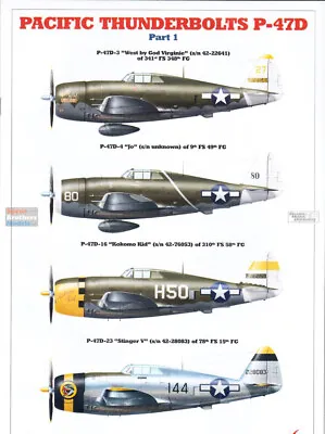 KAGKD48006 1:48 Kagero Decals Pacific P-47D Thunderbolts Part 1 • $20.39