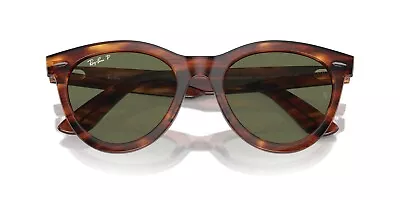 Ray-Ban RB2241 Wayfarer Way Polished Striped Havana POLARISED Green Sunglasses  • $149