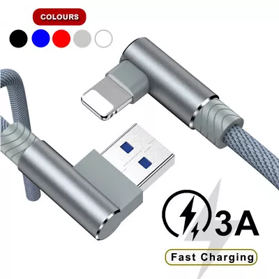 90 Degree Elbow Fast USB Charger Cable Cord For IPhone 8 7 6 5 X XR 11 12 13 14 • $7.69