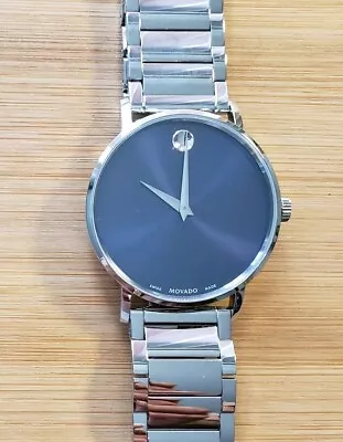 Movado Classic Museum 0607216 Watch With 40mm Smoke Blue Face & Silver Breclet  • $465