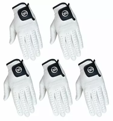 5- SG Men White Golf Gloves 100% Cabretta Leather Premium Quality Both HandsUSA • $28.75