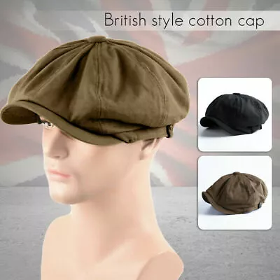 Men Retro Style Hat Newsboy Gatsby Country Flat 3 Colors Cotton Linen Casual Cap • $13.53