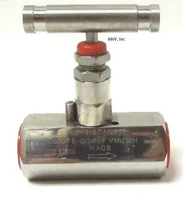 Needle Valve 1/4  Female NPT 10000 PSI Stainless Metal Seats NACE <557IN05 • $56.97