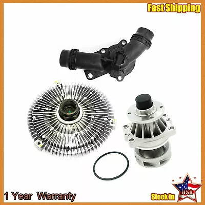 Water Pump Fan Clutch Thermostat Kit For BMW E46 3 Series 325i 328i 330i 530i X5 • $74.77