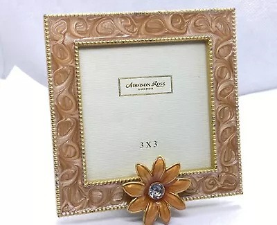 Lovely Addison Ross Enamel Daisy Flower Freestanding Picture Frame 3”x3” • £14