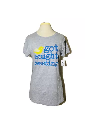 NWT Freeze Junior Size XL Yellow Bird Gray Graphic Got Caught Tweeting  T-Shirt • $12.58