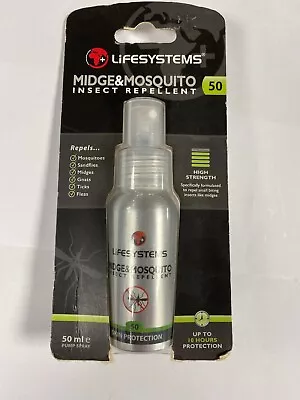 £3 • Buy Lifesystems Midge + Mosquito Repellent, 50ml, Pump Spray High Strength Repellent