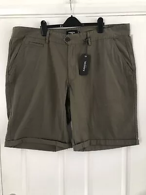 KANGOL Mens Chino Shorts Khaki Green Size W48in R • £10.99