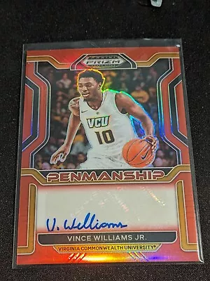 2022 Prizm Draft Picks Vince Williams Jr. RC Rookie Auto Red /199 VCU Grizzlies • $15