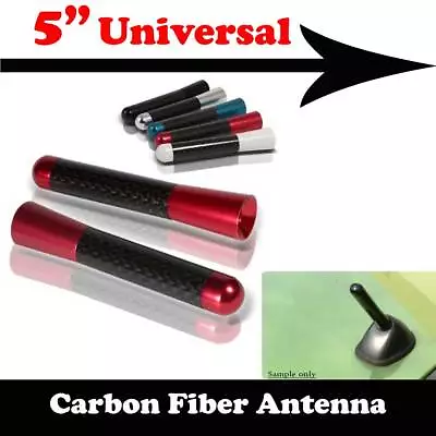 5  Stubby Carbon Fiber Aluminum Short Antenna Red Screws For VW FIAT Auto Car • $10