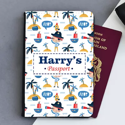 Personalised Pirate Ahoy Baby's First Kids Children's Passport Holder Cover • £9.99