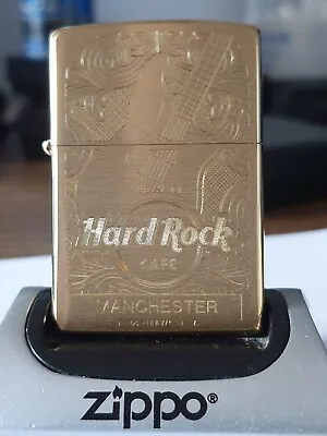 🔥rare Authentic Hard Rock Manchester Solid Brass Zippo(204b) Brand New In Box🔥 • £32.50