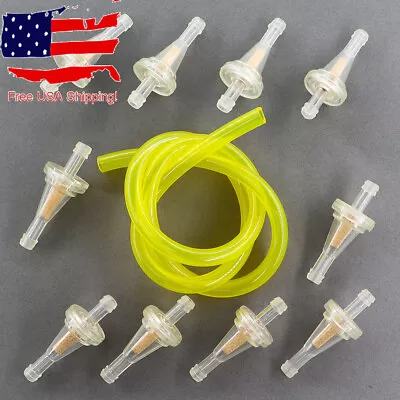 10x Universal Motorcycle Mini Engine Inline Carb Visual Fuel Filter 1/4  Line • $10.45