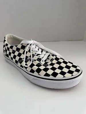 Vans Men’s Size 8 U. S. Black & Cream White Check Lace Up #721356 • $19.95