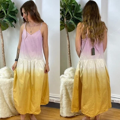 £77.71 • Buy ALLSAINTS All Saints Caro Cotton Dip Dye Midi Oversized Dress Size 0 NEW