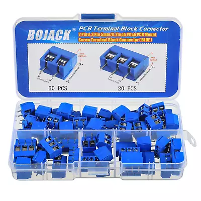 Blue 5MM 2-Pin & 3-Pin Pitch PCB Mount Screw Terminal Block Connector For Arduin • $16.24