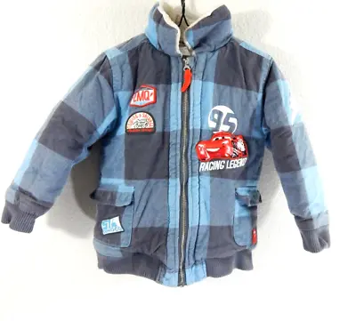 £25.58 • Buy Disney Store Boys 4 Jacket Cars Lightning McQueen Plaid Flannel Fleece Zip EUC