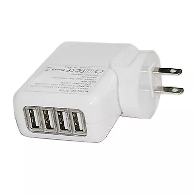 2.1Amp Strong 4Port USB Wall Home Travel Charger Accessory White For Cell Phones • $9.54