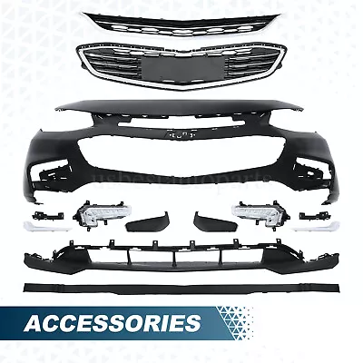 Front Bumper Cover W/ Valance Grill Grille Fog Light Trim For Chevy Malibu 16-18 • $355.98