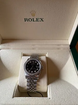 Rolex Datejust Diamond Watch 68274 31mm Black Diamond Dial With Stainless Stee • $5862.50