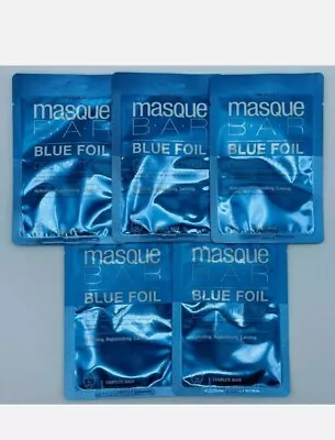 5 X Masque BAR Blue Foil Metallic Peel Off Mask Hydrating Replenishing Calming • $15