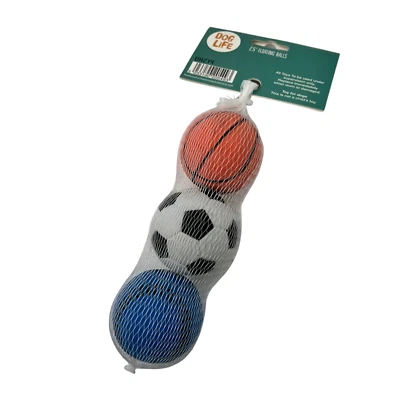 £6.99 • Buy 3pk Floating Sponge Dog Balls Bouncy Puppy Pet Play Ball Fun Fetch Toys DOG LIFE