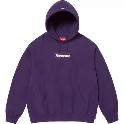 Size L / Large - Supreme Box Logo Hooded Sweatshirt Hoodie Dark Purple FW23 • $280