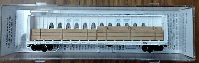 Micro-Trains® N #53520 60' Centerbeam Flat Car I-Beam W/Lumber Load NOKL #728102 • $29.95