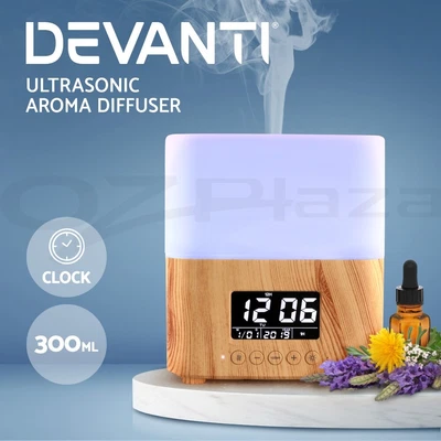 $34.08 • Buy Devanti Aromatherapy Diffuser Aroma Air Humidifier Essential Oil Clock