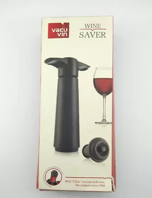 The Original Vacu Vin Wine Saver With 2 Vacuum Stoppers – Black • $25.34