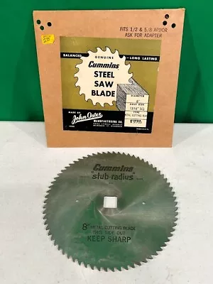 Vintage CUMMINS STUB RADIUS John OSTER Metal Cut 8  SAW Blade/Maxaw Circular NOS • $19.99