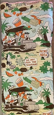 Vintage 1974 Flintstones Camping Themed Sleeping Bag “Do Not Feed The Dinosaurs” • $14.99