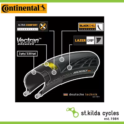 2 X Continental Grand Prix 5000 - 700 X 25C Folding Road Bike Tyre • $313.54