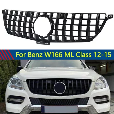 For Mercedes Benz W166 ML350 ML550 2012-2015 Gloss Black GT R Style Front Grille • $115.98