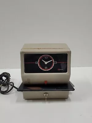 Vintage Simplex Factory Time Clock Manual Punch 0002 With Key • $39.99