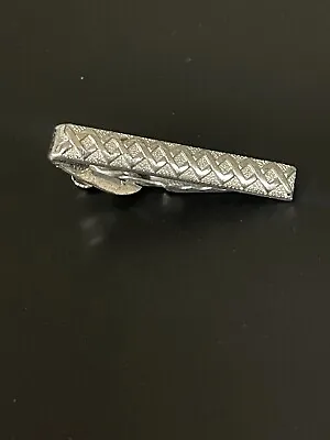 Vintage SHIELDS Tie Bar Clip Silver Tone 1.5” • $5.99